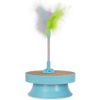 Catstages 2-i-1 interaktivt legetøj og topper til katteboldspor med aftagelig fjederfjeder Swatter og bølgepapter
