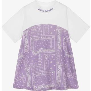 Palm Angels Kids Astro Paisley cotton dress - purple - Y 4