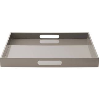 Mojoo Lux lakeret serveringsbakke 40x40x4 cm Dark grey