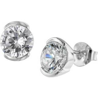 trendor 08764 Damen Ohrringe Silber 925 Ohrstecker 8 mm mit Zirkonias