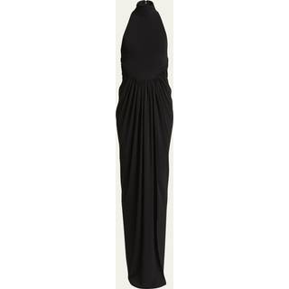 AlaÃ¯a Halterneck draped gown - black - XL