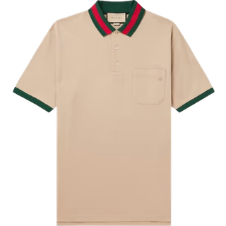 Gucci - Logo-Embroidered Stretch-Cotton Piqué Polo Shirt - Men - Neutrals - XL