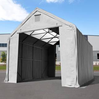 5x10m, Telthal, PRIMEtex-PVC-teltdug, grå, med statikpakke (beton undergrund) - (49833)