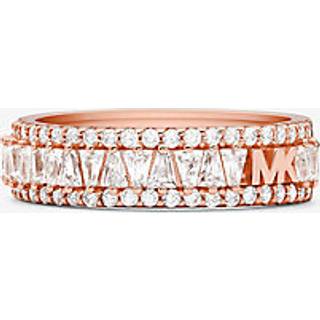MK Precious Metal-Plated Sterling Silver Pavé Ring - Rose Gold - Michael Kors - EU 56