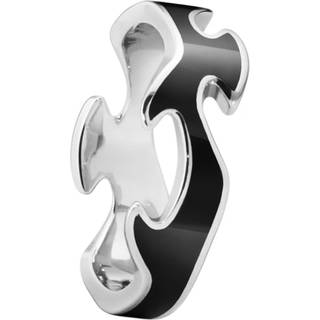 FUSION Centerring, Sort (str. 48), Georg Jensen, 18 kt. hvidguld / Sort HyCeram