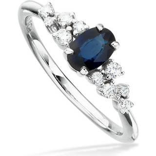Scrouples 14 Karat Hvidguld Ring med Safir og Brillanter 0,16 Carat H-W/SI