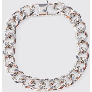 Mens Cuban Chunky Chain Bracelet In Silver