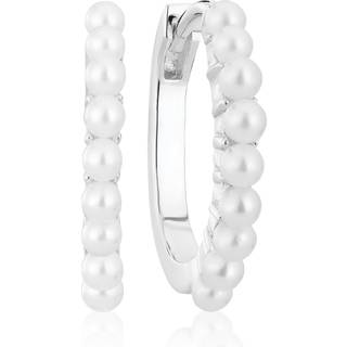 Sif Jakobs - Ellera Perla creoler store i sølv med perler - e2869-p