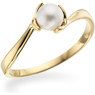 Scrouples 8 Karat Guld Ring med Ferskvandsperle 712393