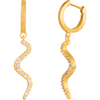 byBiehl - Wave sparkle hoop i 14kt guldbelagt sølv - 4-028a-gp