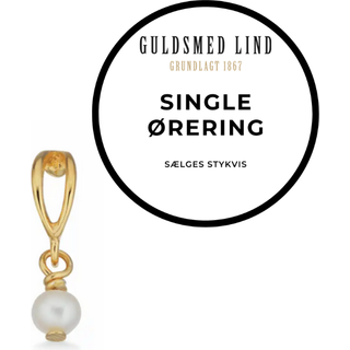 Scrouples - Guldbelagt sølv creol med ferskvandsperle, single - 160402-1