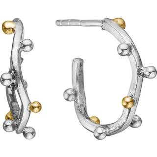 Bybirdie - Grace sølv øreringe 15mm me guldkugler - 50811390ax
