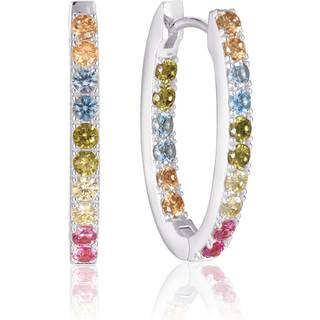 Sif Jakobs - Ellisse creoler i sølv med farvede sten - e2312-xcz