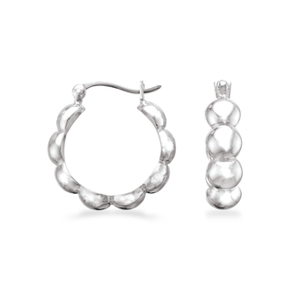 Scrouples - Sølv creoler med kugler - 157302