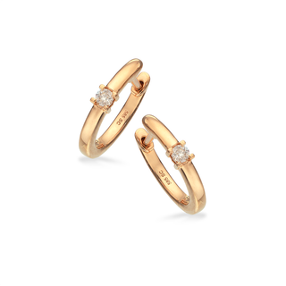 Scrouples Øreringe - Kleopatra - 14 karat guld clip creoler med diamanter, 0,07ct - 1145,07