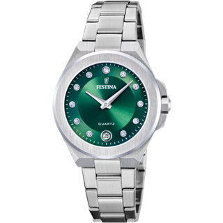 Festina Mademoiselle dameur i stål med grøn urskive