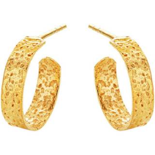 Susanne Friis Bjørner Øreringe - SFB - Forgyldte ørecreoler med rustik overflade, 14mm - 5623-2