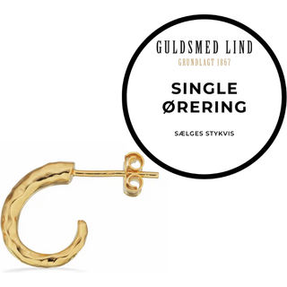 Scrouples - Guldbelagt sølv creol med hamret overflade, single - 160422-1