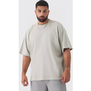 Mens Grey Plus Oversized Waffle T-shirt