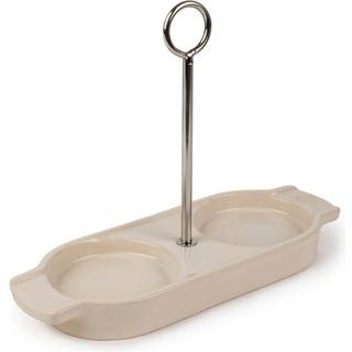 Holder til 2 salt- og peberkornskværne, keramik, "Linea" Ecru - Peugeo