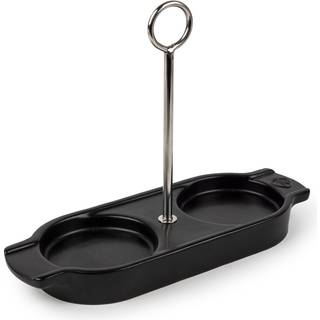 Holder til 2 salt- og peberkornskværne, keramik, "Linea" Satin Black -