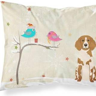 Caroline's Treasures Christmas præsenterer venner Brittany Spaniel Stof Standard Pillowcase BB2544Pillowcase