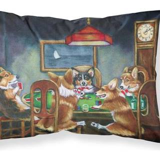 """" Caroline's Treasures """" """" Corgi spiller poker """" """" Trykt polyesterkonvolutlukning Pillowcase Standard Multicolor """"