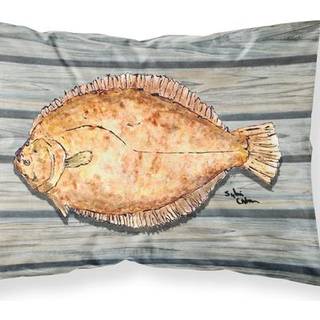 """" Caroline's Treasures 8495Pillowcase Fish Flounder Moisture Wicking Fabric Standard Pillowcase Large Multicolor """"