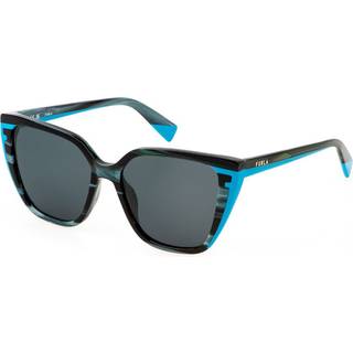 Furla SFU782 06M8 55 Solbriller Kvinder Grøn - Green Blue Horn - 55mm