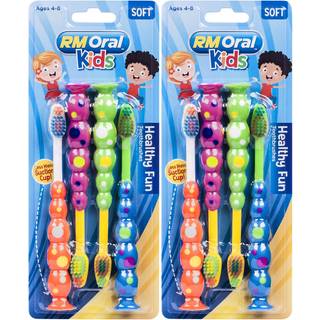 RM Oral Kids Healthy Fun Sugtion Cup Bl?de tandb?rster 4 t?ller Twin Pack