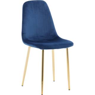 Polar spisestuestol velour blå, messing dekor.