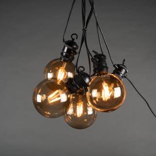 Konstsmide Lyssløjfe E27 med 10 LED-lamper, solpanel & fjernstyring 4159-800SP