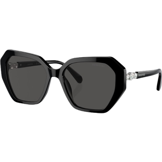 Swarovski Kvinde SK6017 100187 Solbriller Acetat Sort Grå Geometrisk Normal