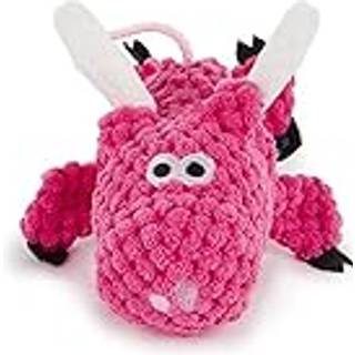 goDog Just for Me Flying Pig Checkers plysbamse med Chew Guard-teknologi – lyserød, lille