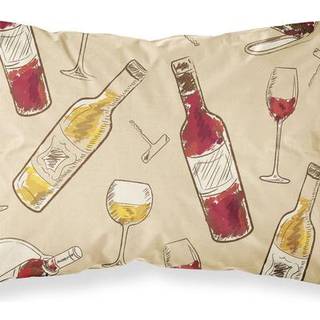 """" Caroline's Treasures Red and White Wine Pillowcase Standard Multicolor """"