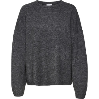 Vero Moda - Grå - Vmgemma Ls O-Neck Knit Vma Noos - Large