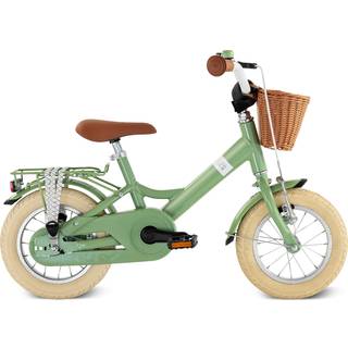 PUKY Youke 12" Alu. Retro med fletkurv. Pedalcykel 3+ år. Sendes fra eget dansk lager Retro-Green