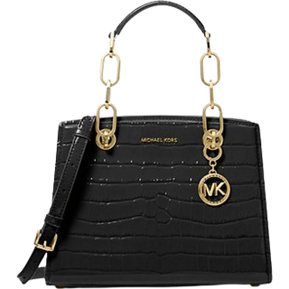 MK Cynthia Small Leather Satchel - Black - Michael Kors - ONE SIZE