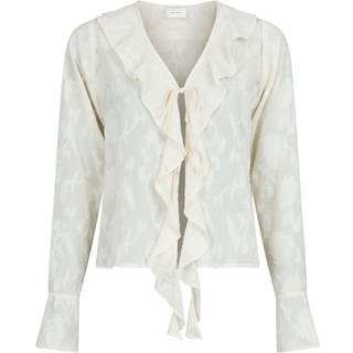 Anika Burnout Bluse, Off White, 42