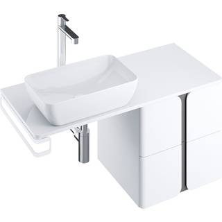 Ravak Badrumspaket Balance Vit-Grafit 120 cm med Tvättställ & Tvättställsblandare