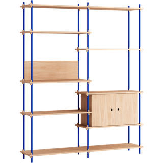 Moebe Shelving System s.200.2.C - Oak/Deep-Blue
