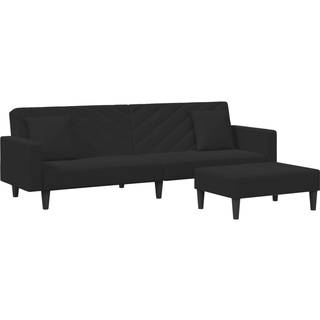sofasæt 2 dele med puder velour sort