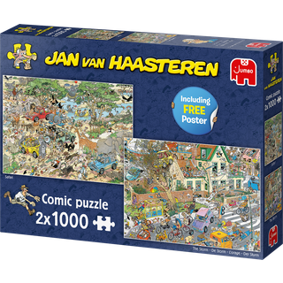 Puslespil af JVH 2i1 "Safari & Storm" 2x1000 Brikker