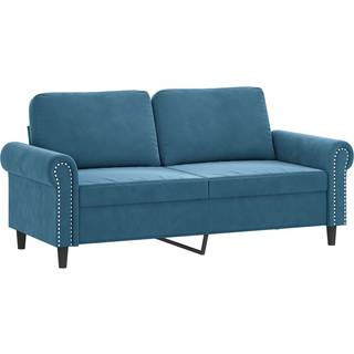 2-personers sofa 140 cm fløjl blå