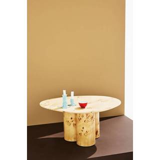 Remi sofabord højglans poppelrod 78x61 cm - Brun