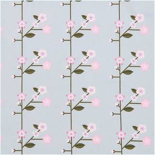 Meterware Baumwoll-Popelin rauchblau Sakura Zweige - Rauchblau