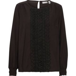 Langærmet Bluse, Black, XL