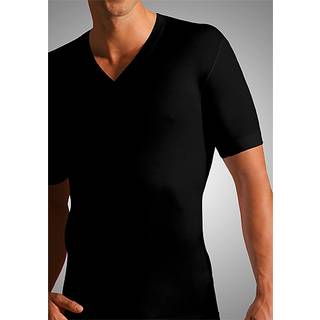 Novila Herren V-Shirt schwarz Ägyptische Baumwolle unifarben