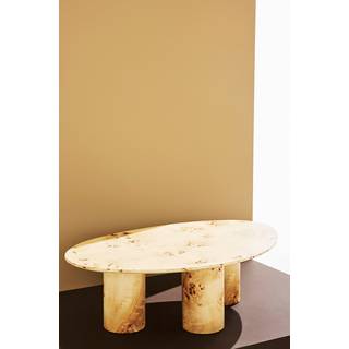 Remi sofabord højglans poppelrod 110x70 cm - Brun