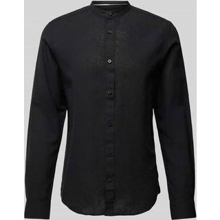 ONLY & SONS CAIDEN LS SOLID LINEN MAO SHIRT Black